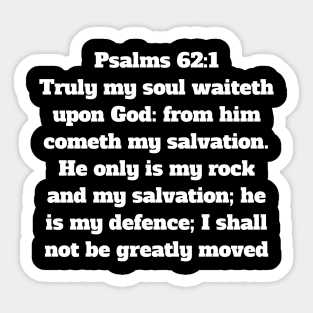 Psalm 62:1 King James Version Bible Verse Typography Sticker